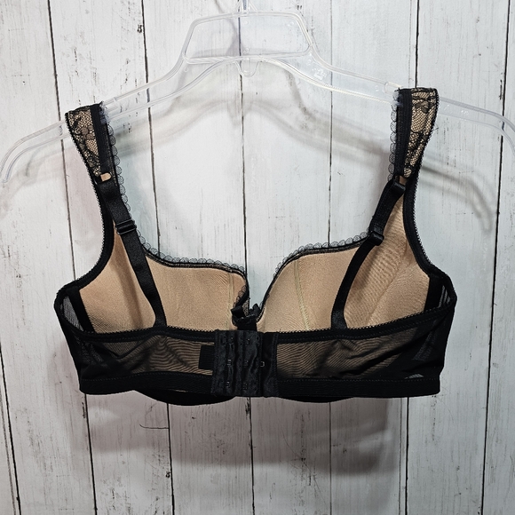 Lavinia Lingerie Brigitte Balcony Bra Black Size 38DD/E Lace Overlay Underwire. - Picture 6 of 10